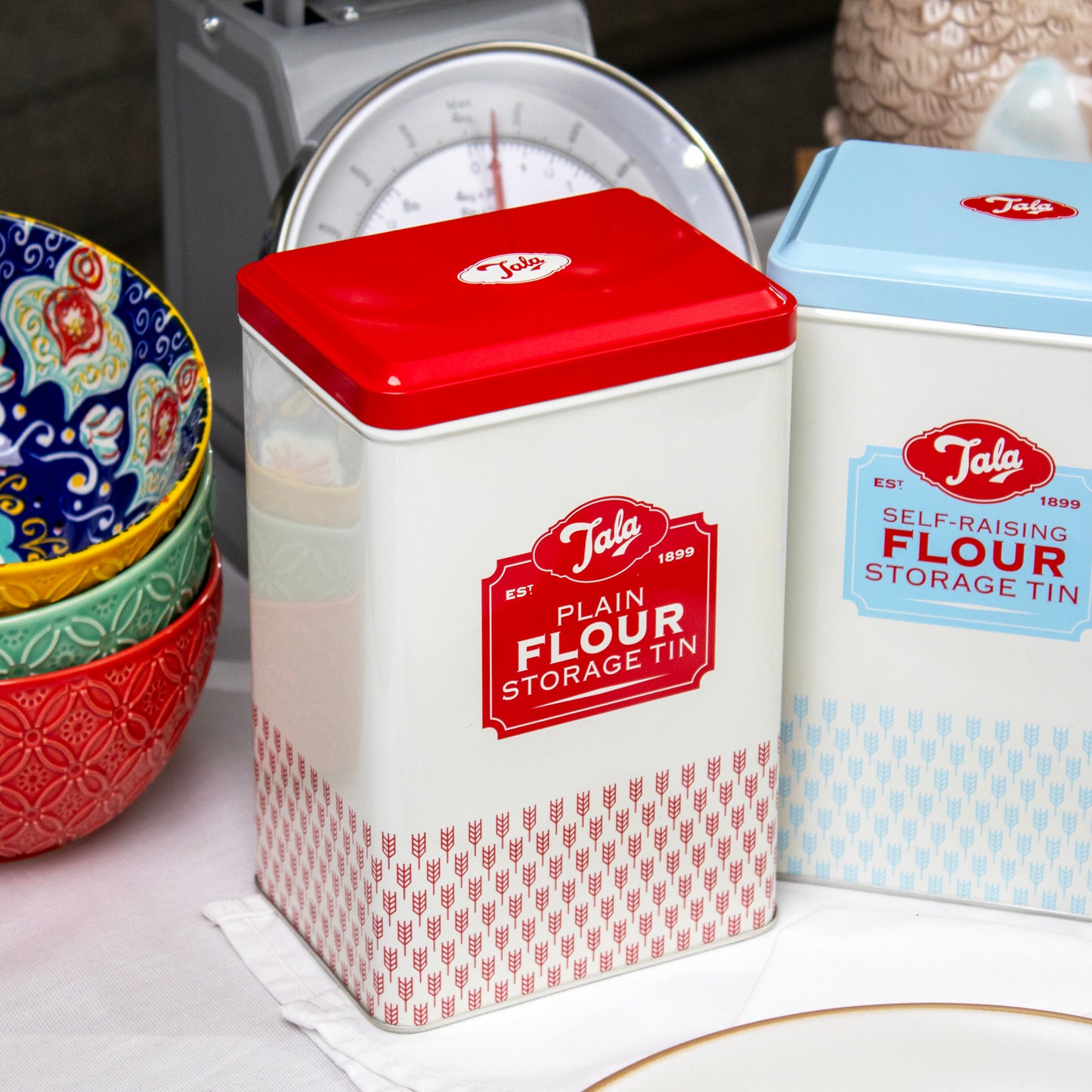 Set Of 4 Retro Tala Flour And Sugar Storage Tins