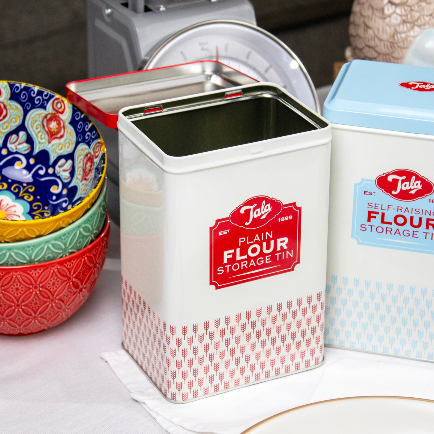 Set Of 4 Retro Tala Flour And Sugar Storage Tins