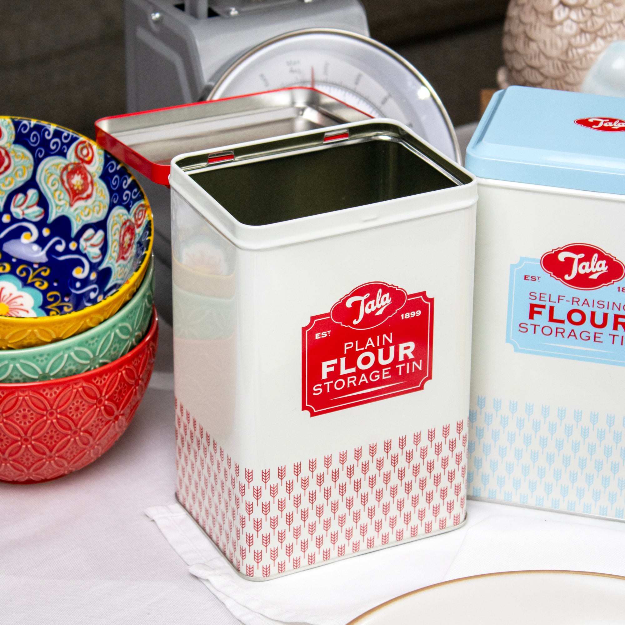 Set Of 4 Retro Tala Flour And Sugar Storage Tins