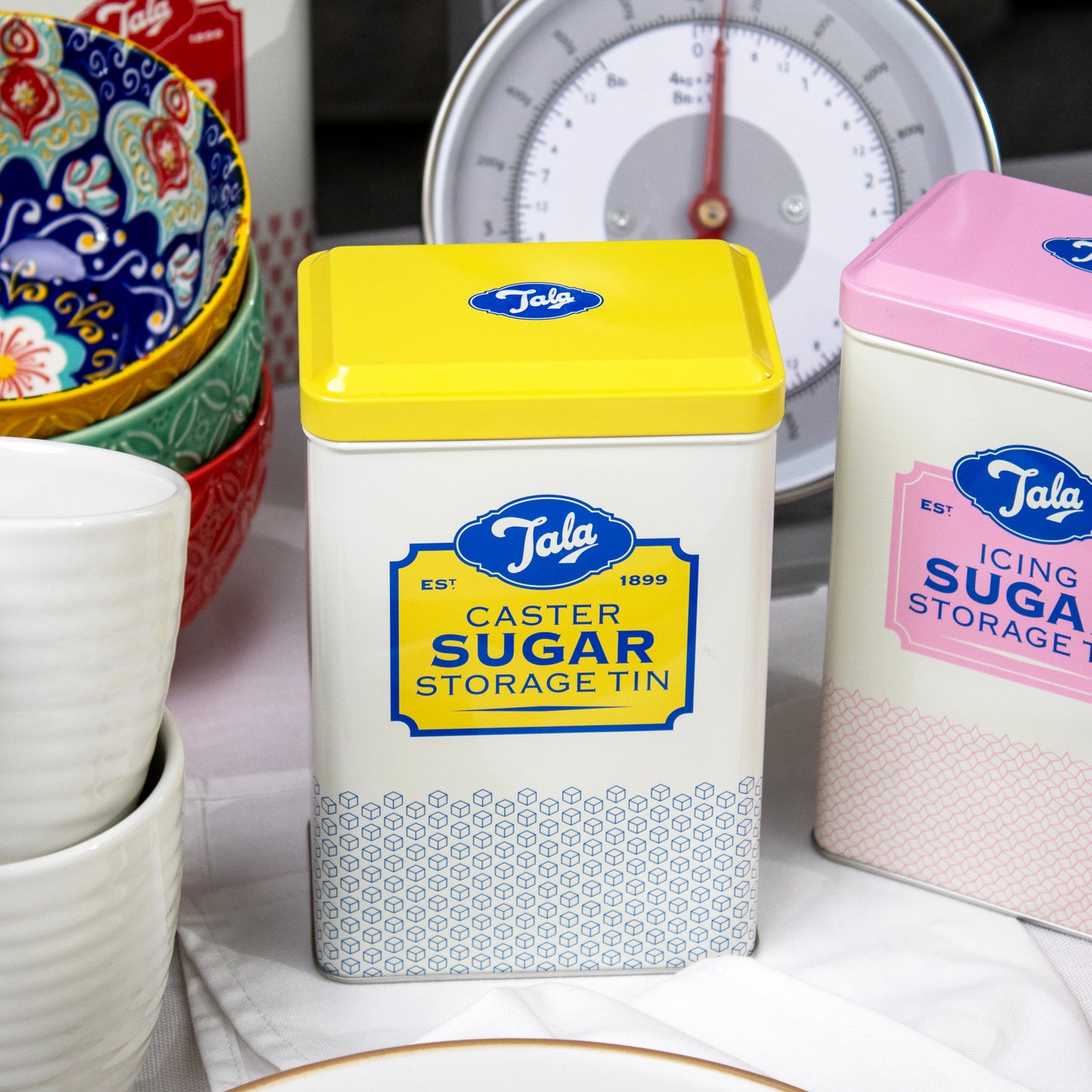 Set Of 4 Retro Tala Flour And Sugar Storage Tins