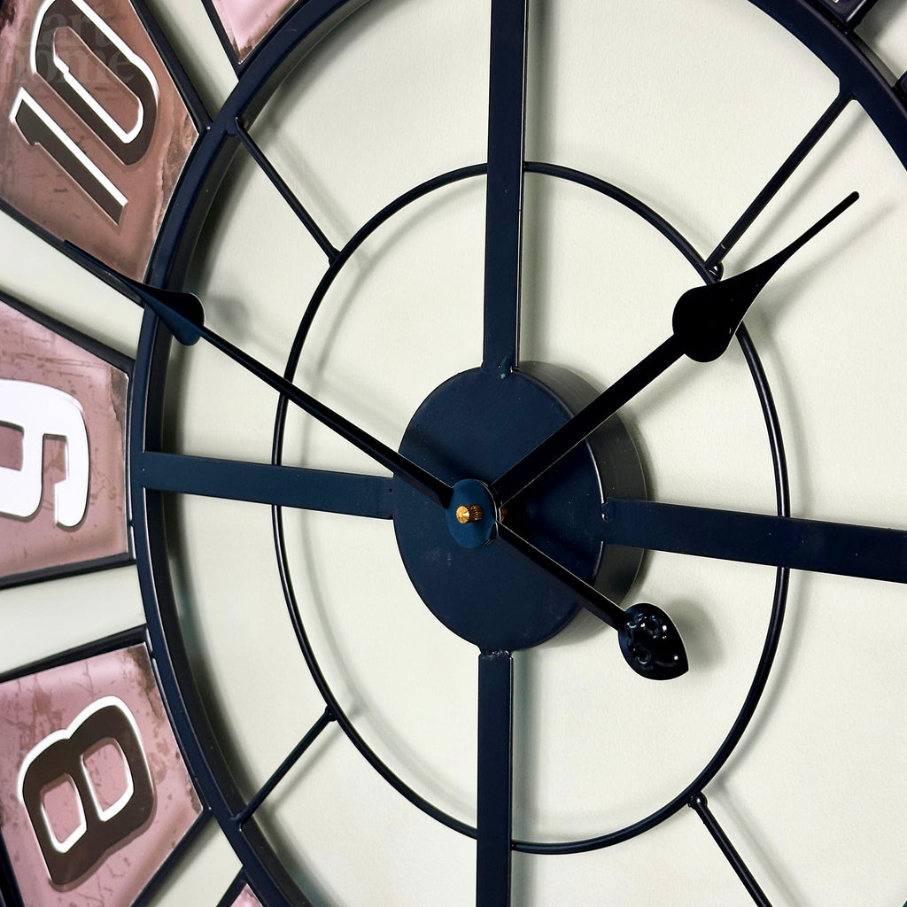 Black Cut Out Numbers 80cm Wall Clock