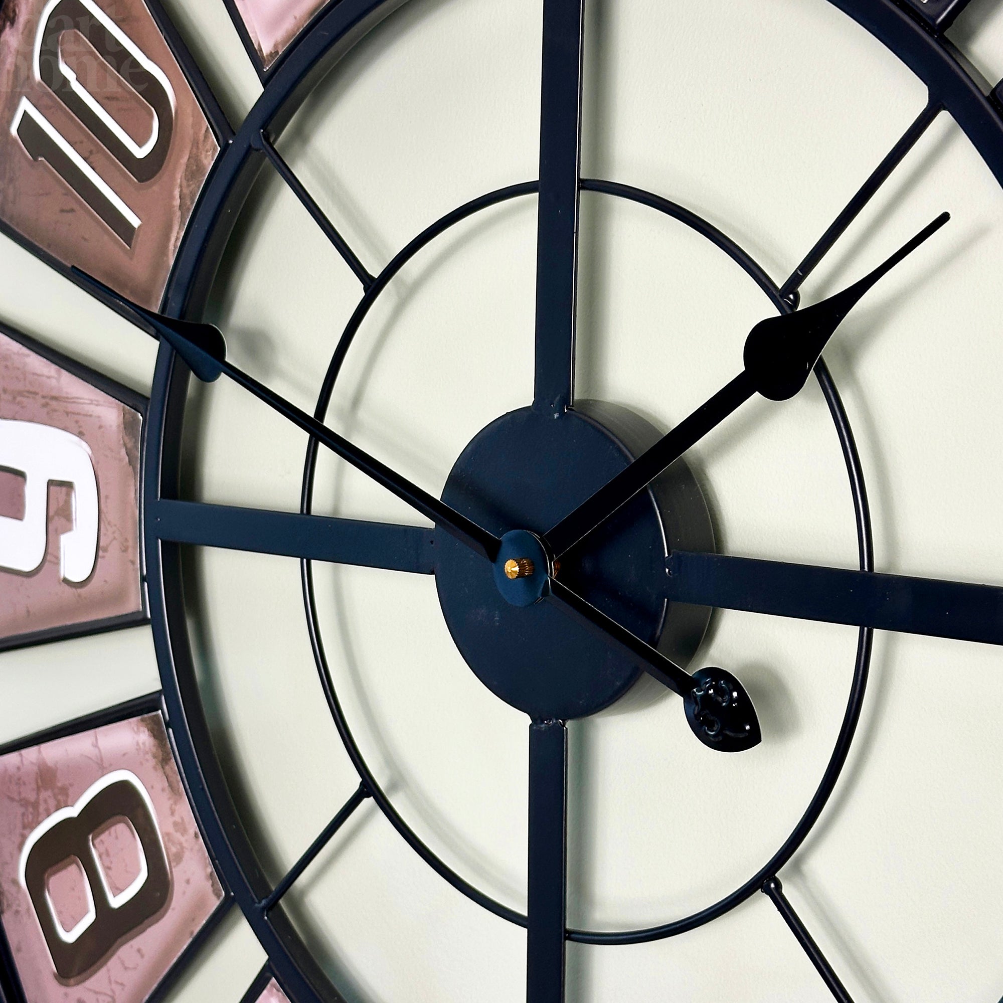 Black Cut Out Numbers 80cm Wall Clock