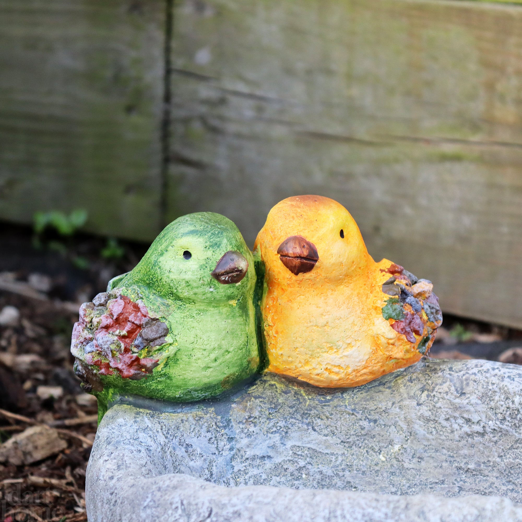 Stone Effect Birds On Rock Bird Bath / Feeder