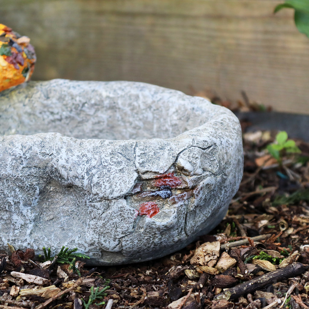 Stone Effect Birds On Rock Bird Bath / Feeder