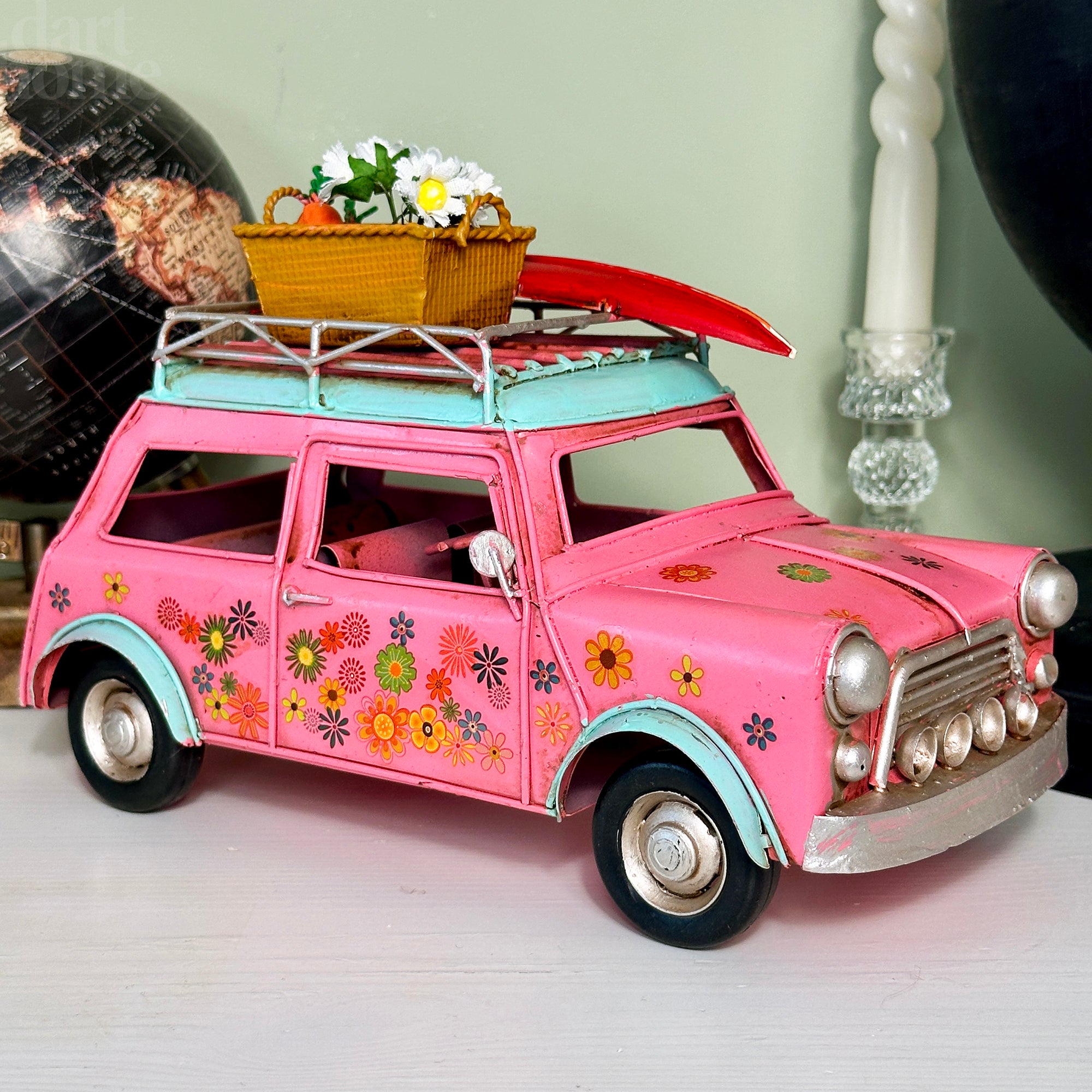 Vintage rosa Blumen-Auto-Ornament
