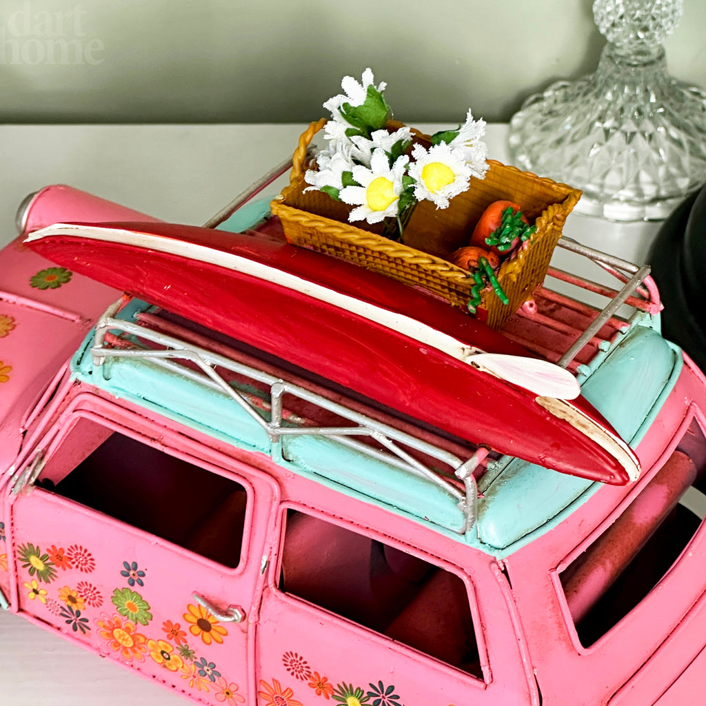 Vintage Pink Floral Car Ornament