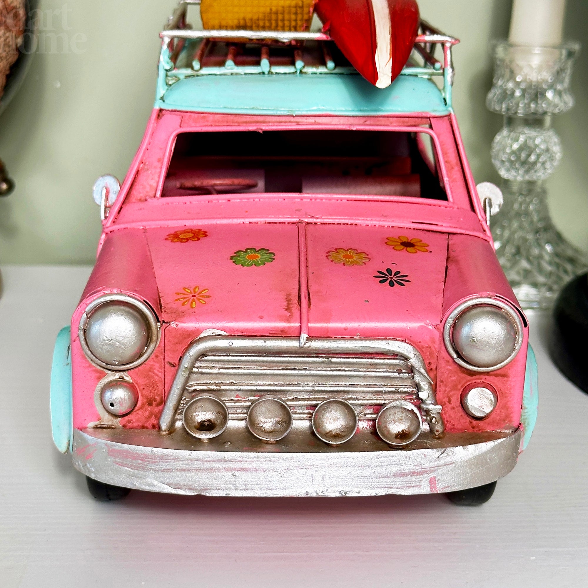 Vintage rosa Blumen-Auto-Ornament