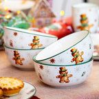 Set Of 4 Gingerbread Man Cereal Bowls