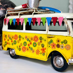 Vintage Yellow Floral Campervan Ornament