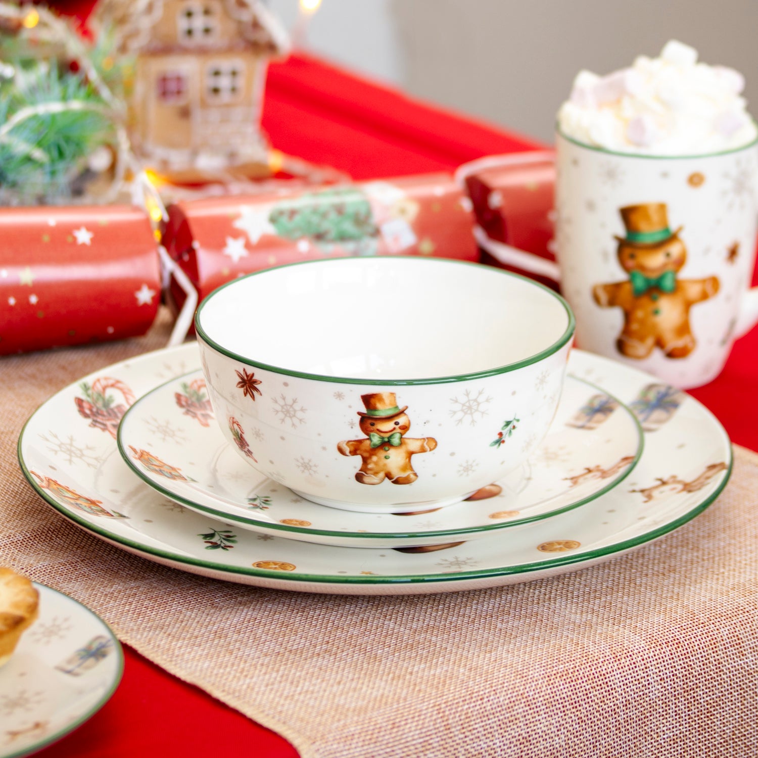 Set Of 4 Gingerbread Man Cereal Bowls