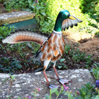 Metal Wings Spread Duck Garden Ornament