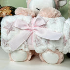 Pink Unicorn Plush With Fleece Blanket