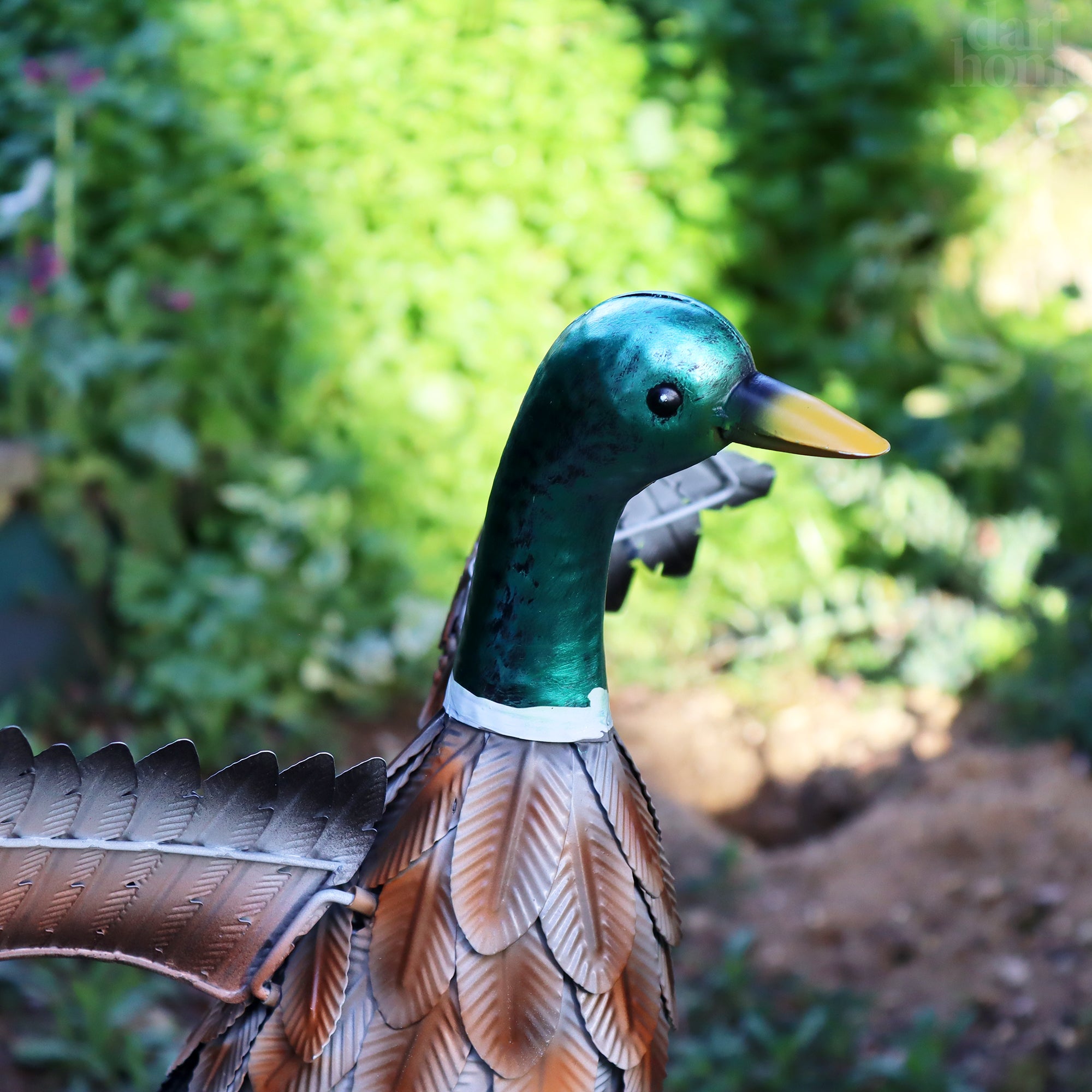Metal Wings Spread Duck Garden Ornament