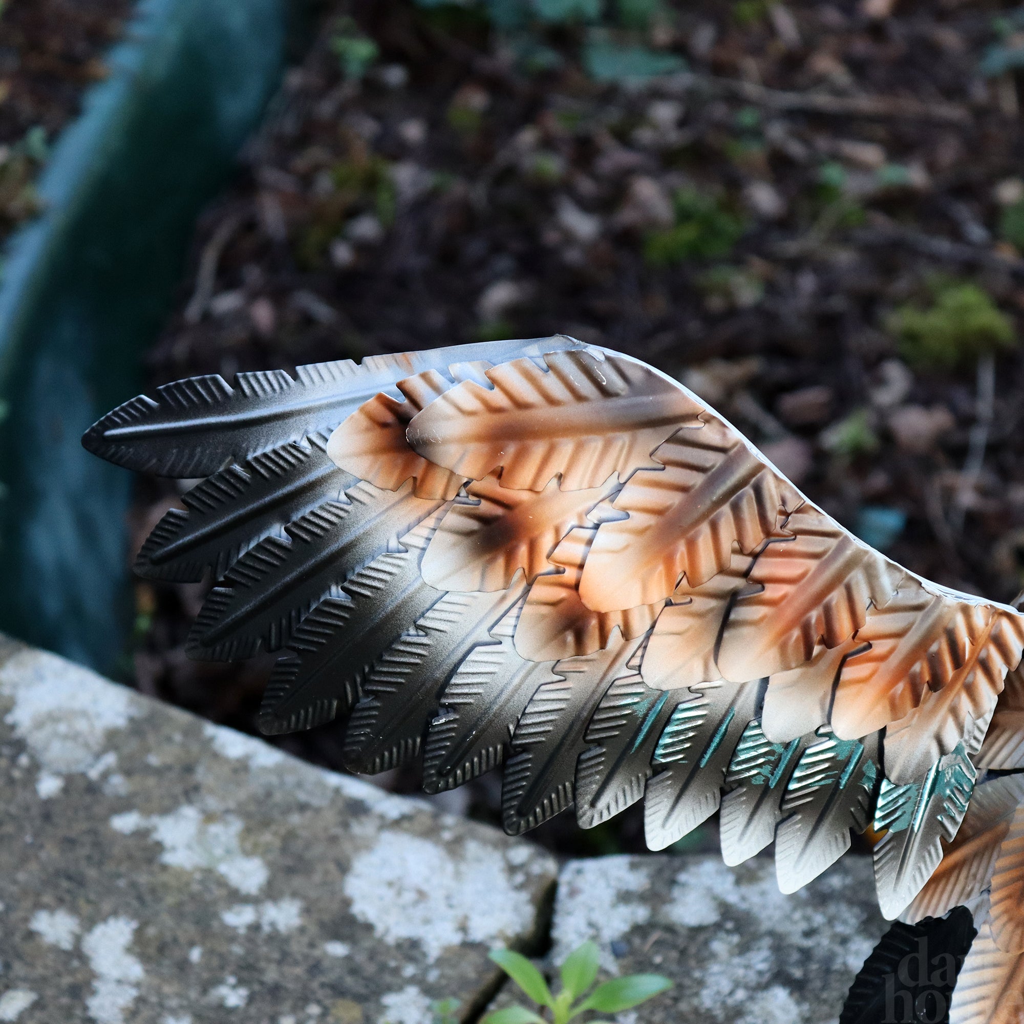 Metal Wings Spread Duck Garden Ornament