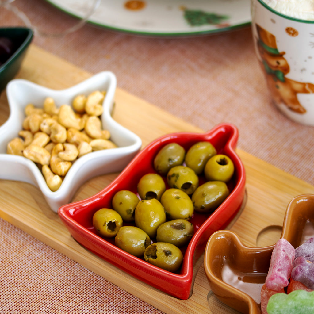 5 Piece Festive Christmas Bowl & Tray Set