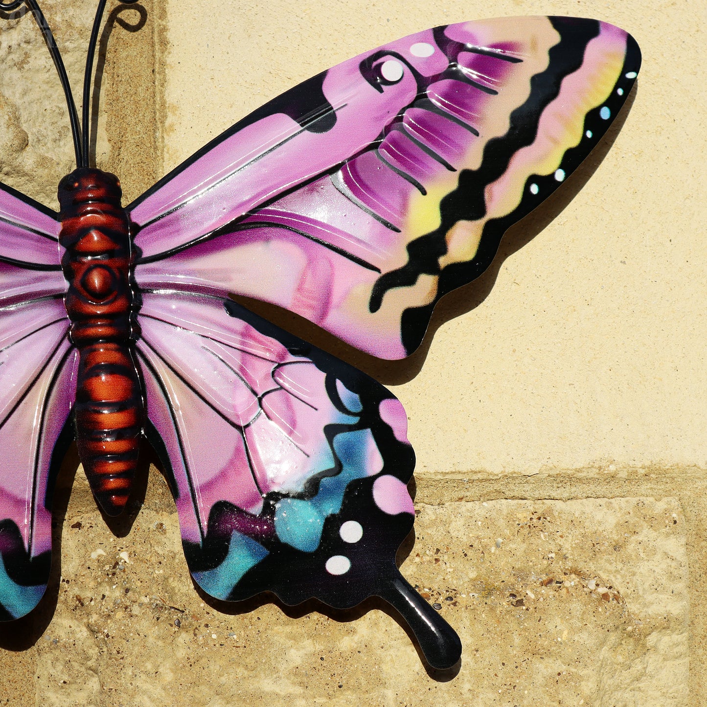 Metal Pink Butterfly Wall Art
