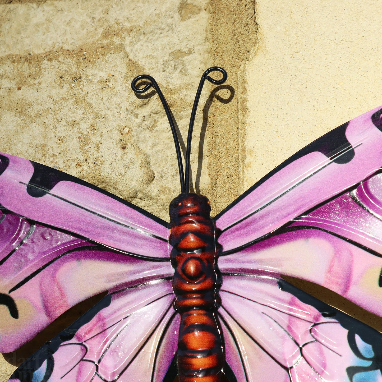 Metal Pink Butterfly Wall Art