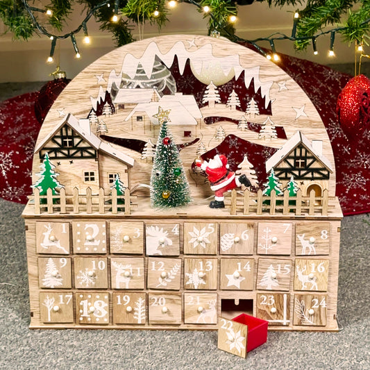 LED Santa Arch Adventskalender mit 24 Schubladen