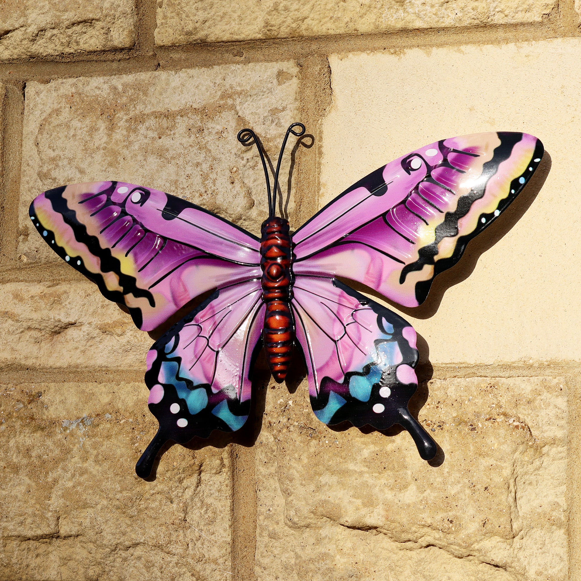 Metal Pink Butterfly Wall Art