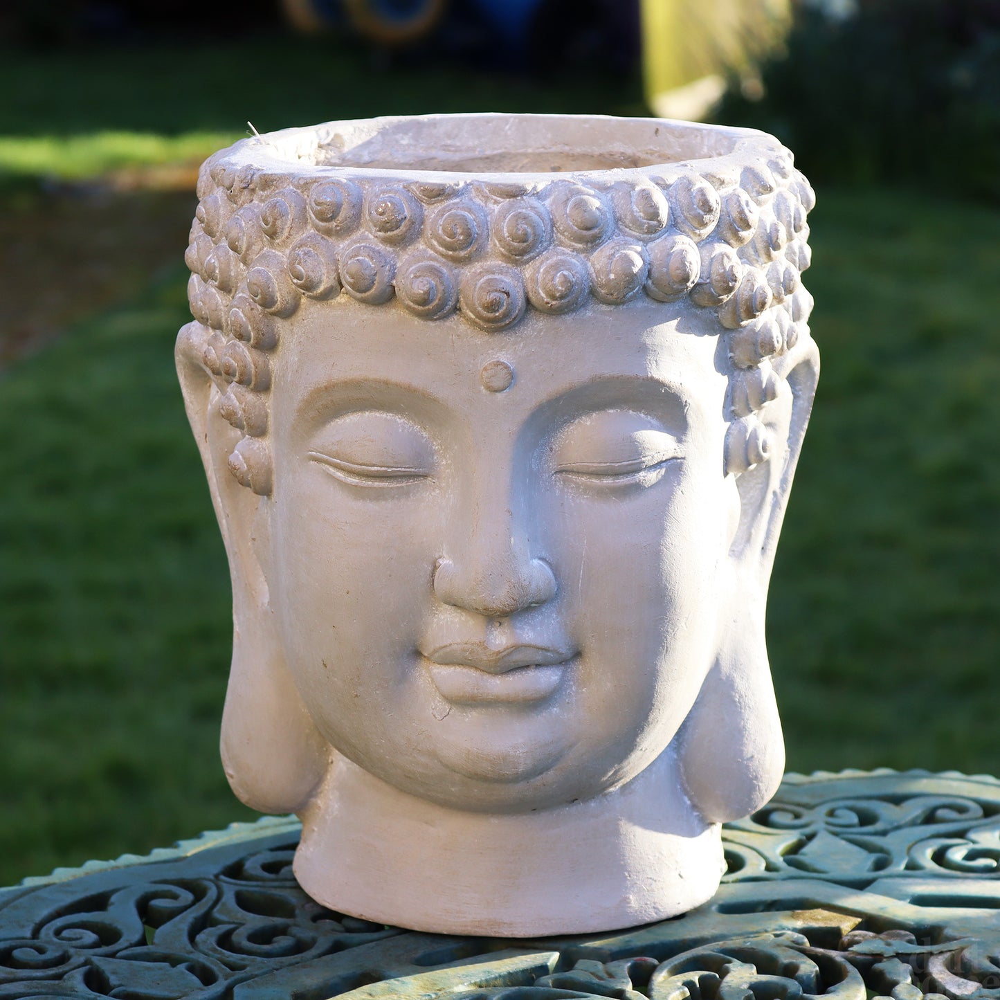 Concrete Effect Buddha Head Planter