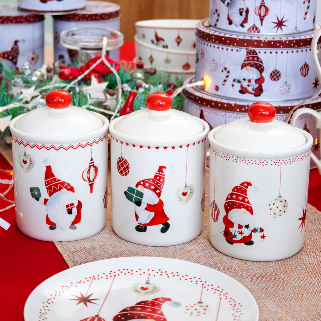 Set mit 3 Weihnachts-Gonk-Vorratsgläsern