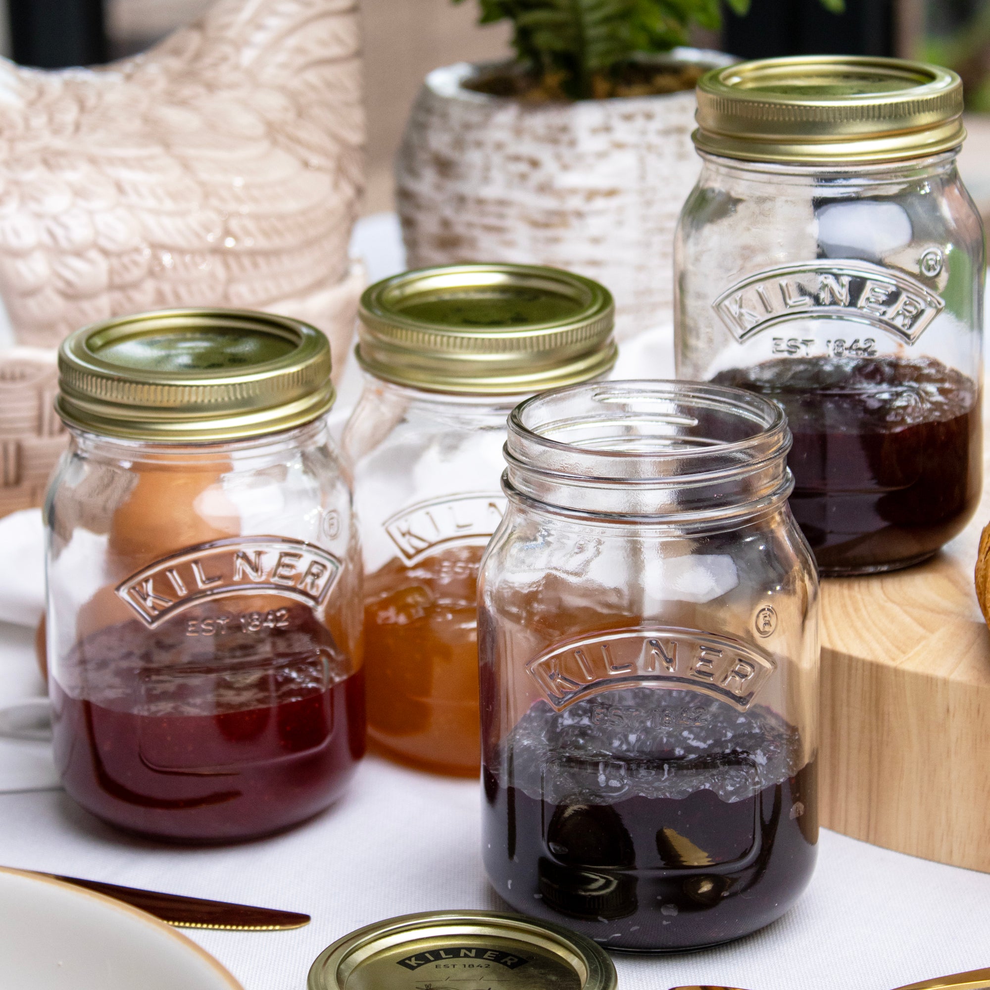 Set Of 4 Kilner 0.5L Screw Top Glass Preserve Jars