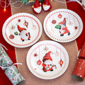 Set Of 6 Christmas Gonk Print Side Plates