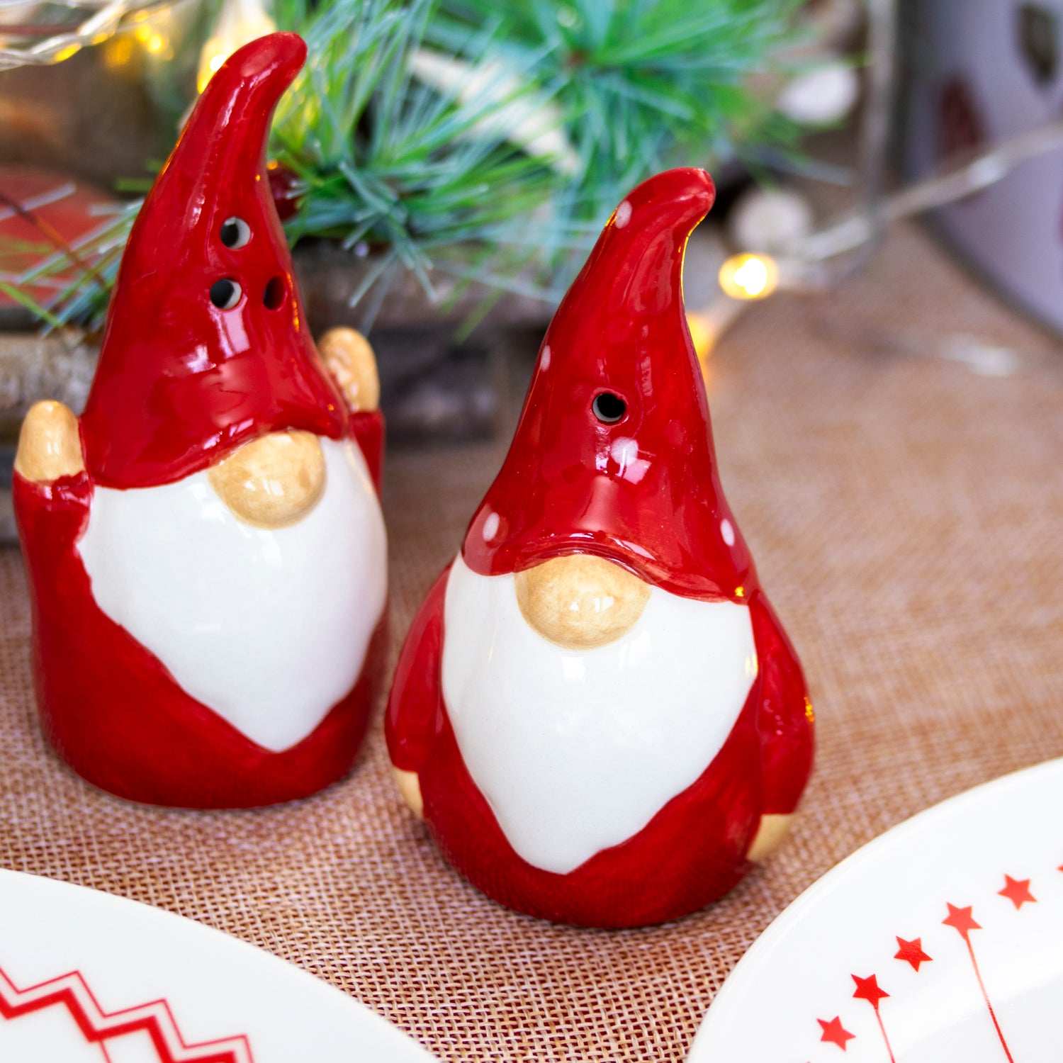 Red Christmas Gonk Salt & Pepper Shakers