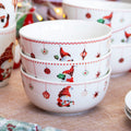 Set Of 6 Christmas Gonk Cereal Bowls