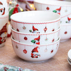 Set Of 6 Christmas Gonk Cereal Bowls