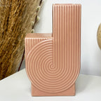 Dusty Pink Textured Swirl Vase