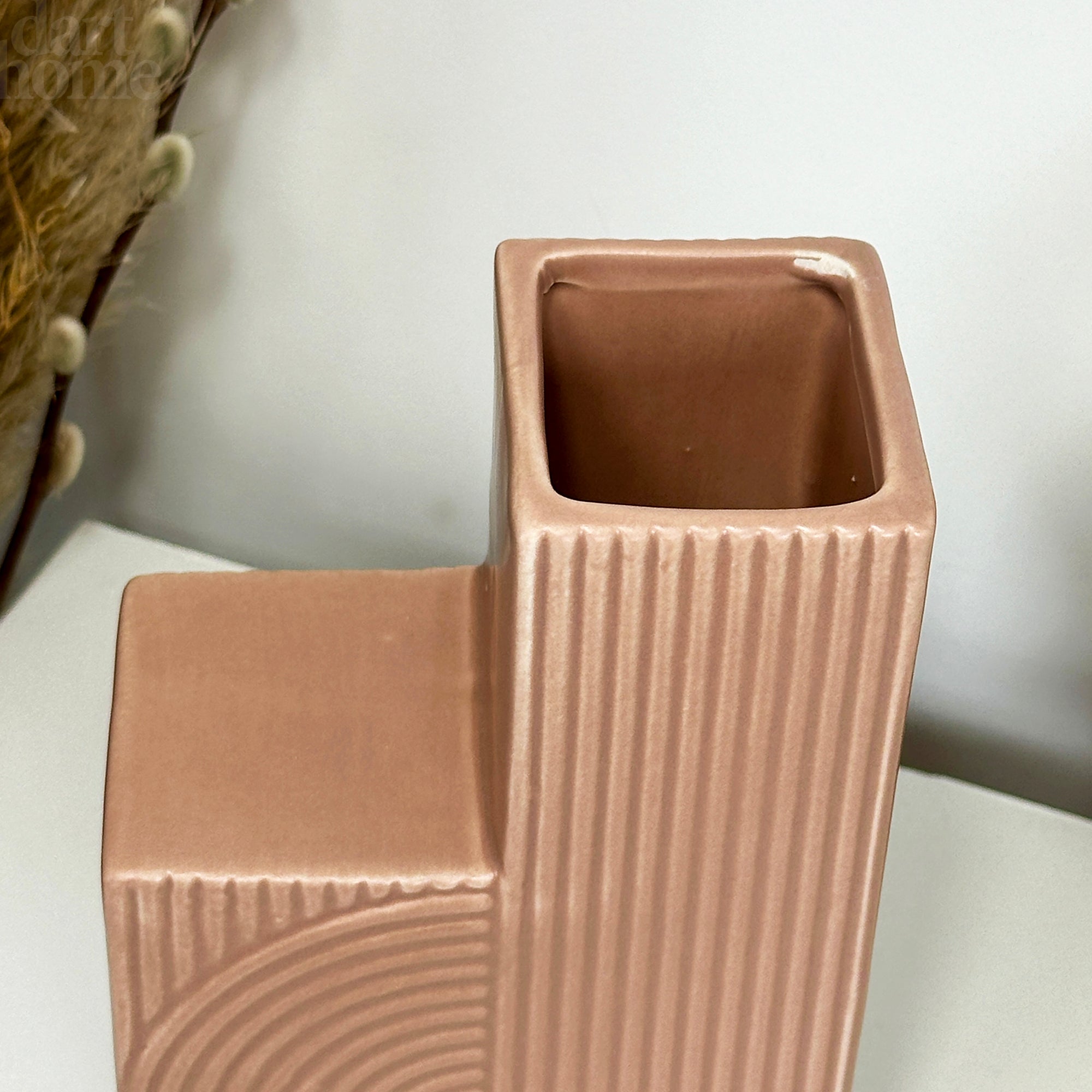 Dusty Pink Textured Swirl Vase