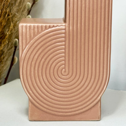 Dusty Pink Textured Swirl Vase