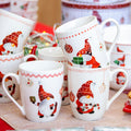 Set Of 6 Christmas Gonk Mugs