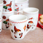 Set Of 6 Christmas Gonk Mugs