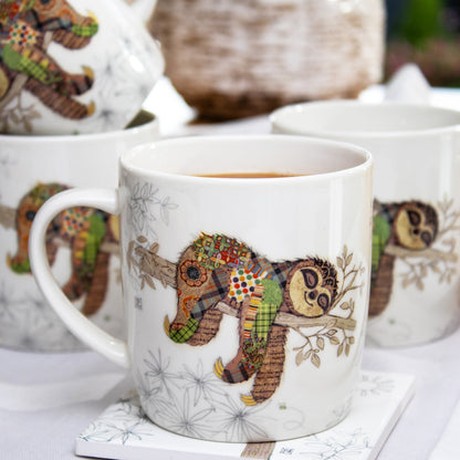 Set Of 4 Sloth Bug Art Mugs