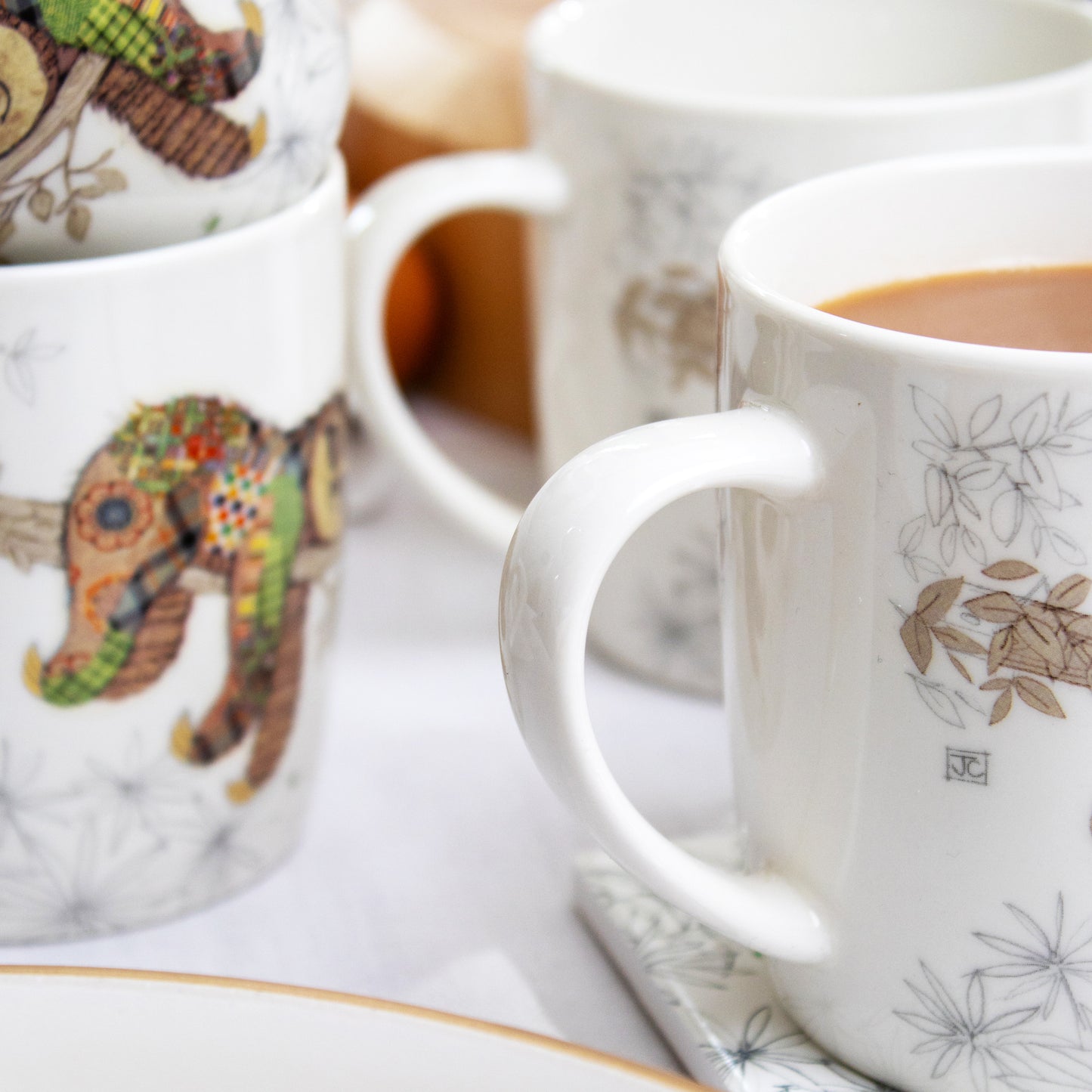 Set Of 4 Sloth Bug Art Mugs