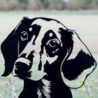 Peeking Dachshund Silhouette Fence Topper
