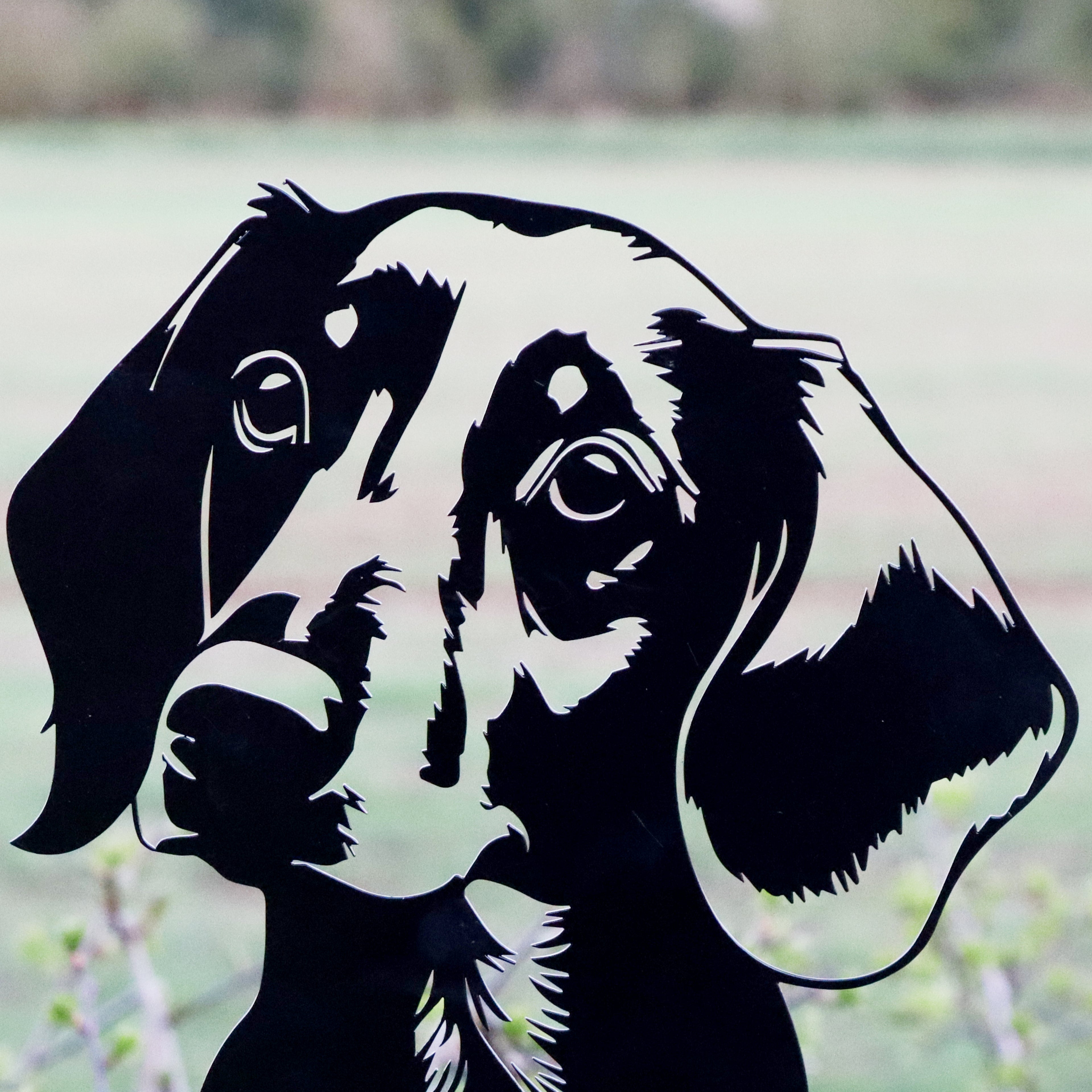 Peeking Dachshund Silhouette Fence Topper