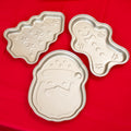 Set Of 3 Gold Christmas Cake Tins