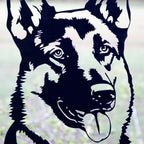 Peeking German Shepherd Silhouette Fence Topper