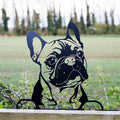 Peeking French Bulldog Silhouette Fence Topper