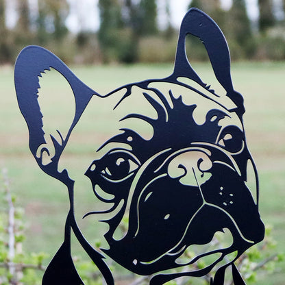 Peeking French Bulldog Silhouette Fence Topper