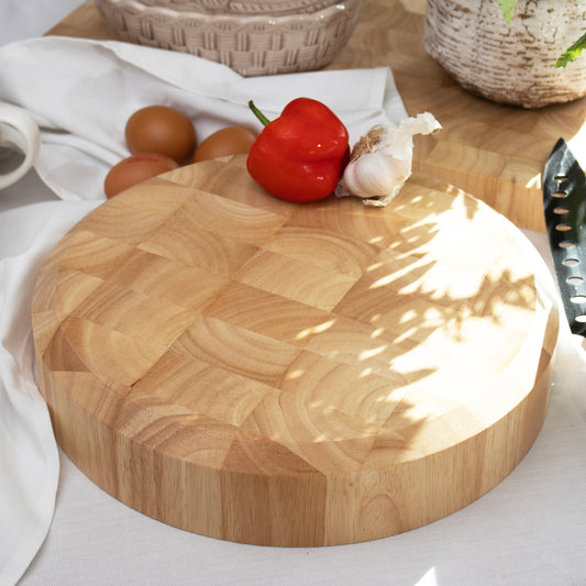 Round Thick End Grain Chopping Board