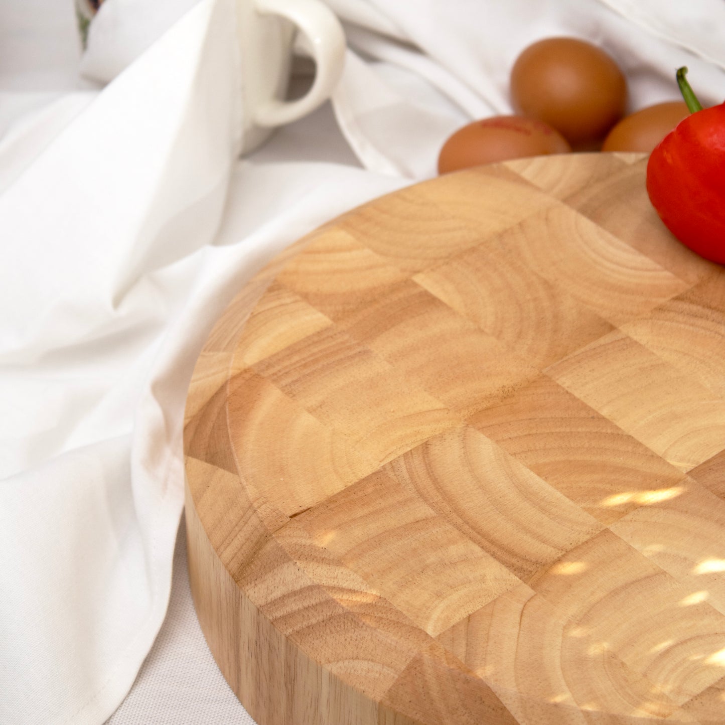 Round Thick End Grain Chopping Board