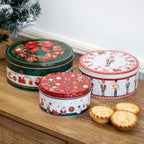 Set of 3 Festive Christmas Nesting Cake Tins