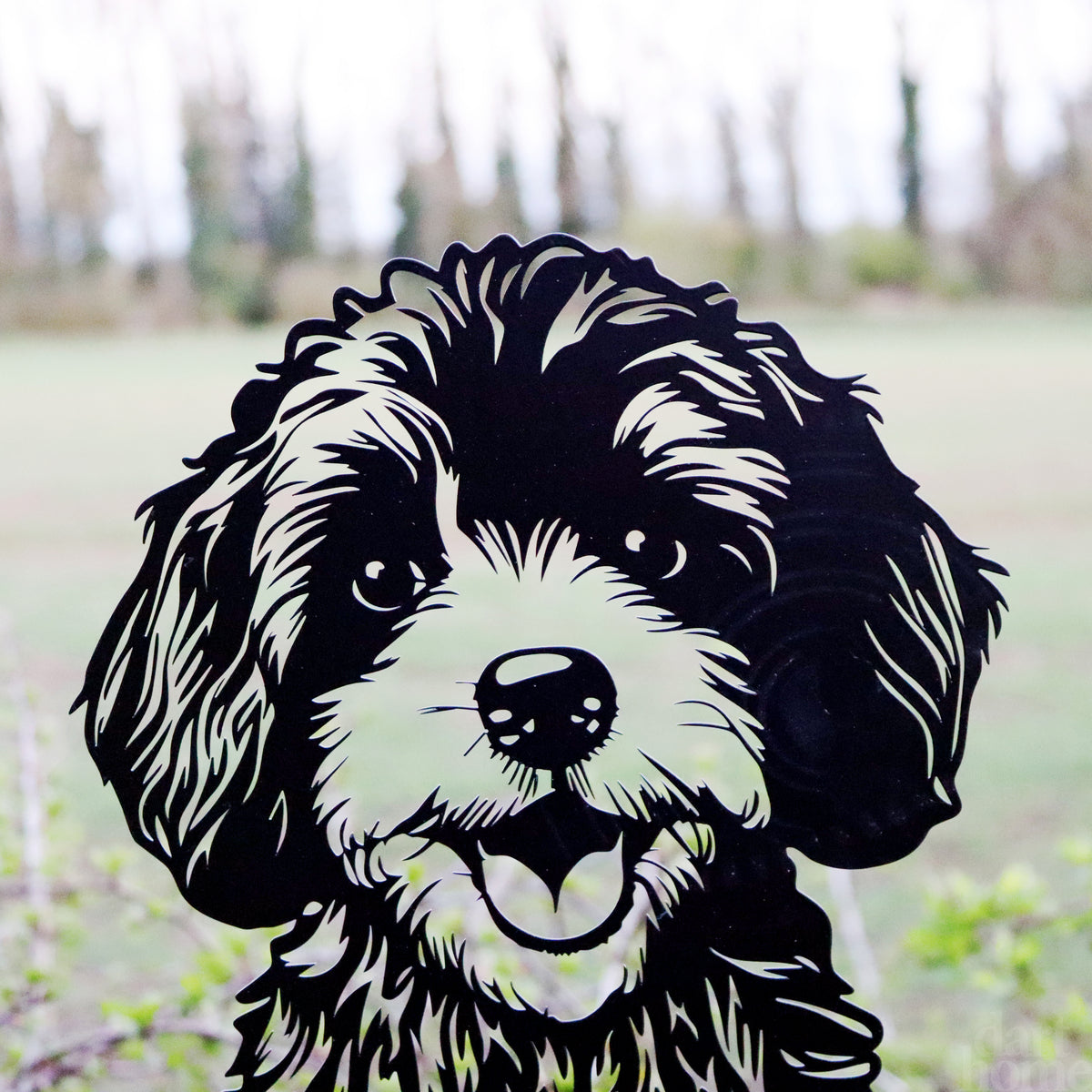 Cockapoo Silhouette Clock Darthome Peeking Cockapoo Silhouette Fence Topper 32x25cm – Darthome ...