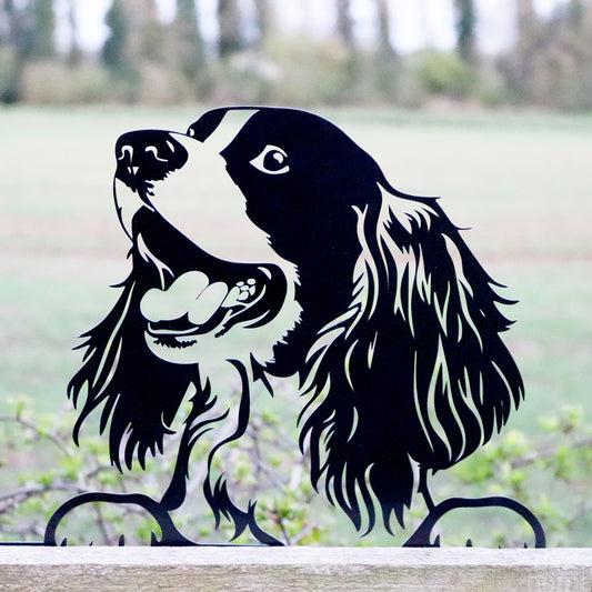 Peeking Cocker Spaniel Silhouette Fence Topper