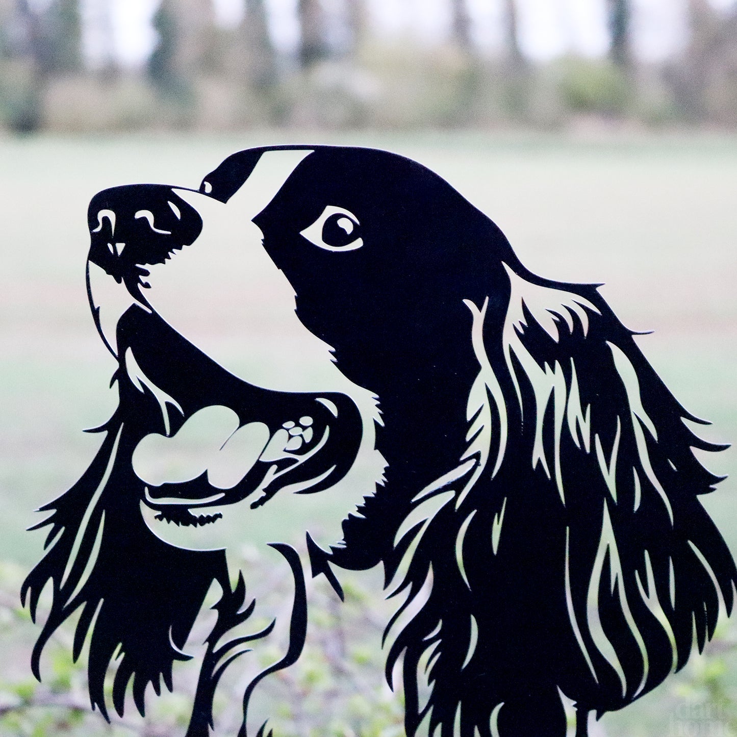 Peeking Cocker Spaniel Silhouette Fence Topper