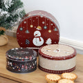 Set Of 3 Christmas Snowman Nesting Cake Tins
